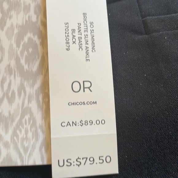 Chicos Brigette Slimming Pants … size 4 (standard size)…Black - Picture 3 of 3